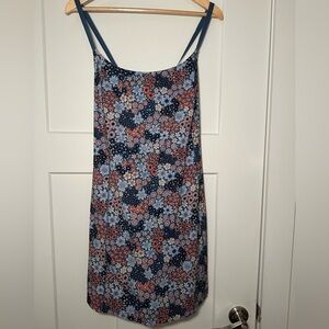 Aerie Offline Printed Dress, Somber Navy, Size XXL